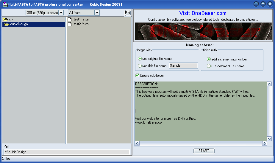 Everything to Fasta Converter converts the specified samples (SCF, ABI ...